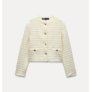 Zara Kids Ivory Textured Blazer